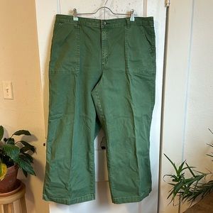 Plus green wide leg jeans